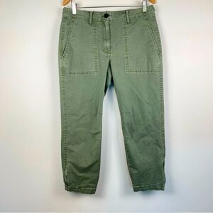 Derek Lam 10 Crosby Stretch Chino Pants in olive/army